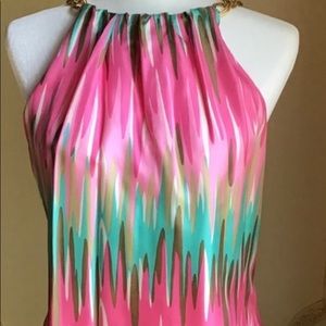 Milly Halter Of New York Top with Gold Chain Necklace Size 6